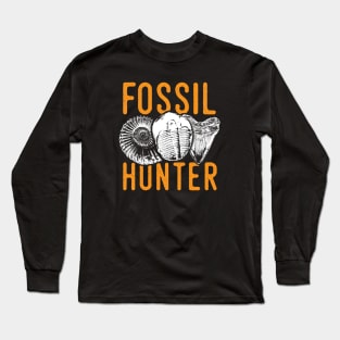 Fossil hunter tshirt - great for rockhounds & paleontologists Long Sleeve T-Shirt